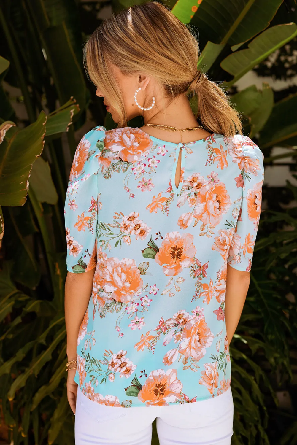 Floral Puff Sleeve Blouse