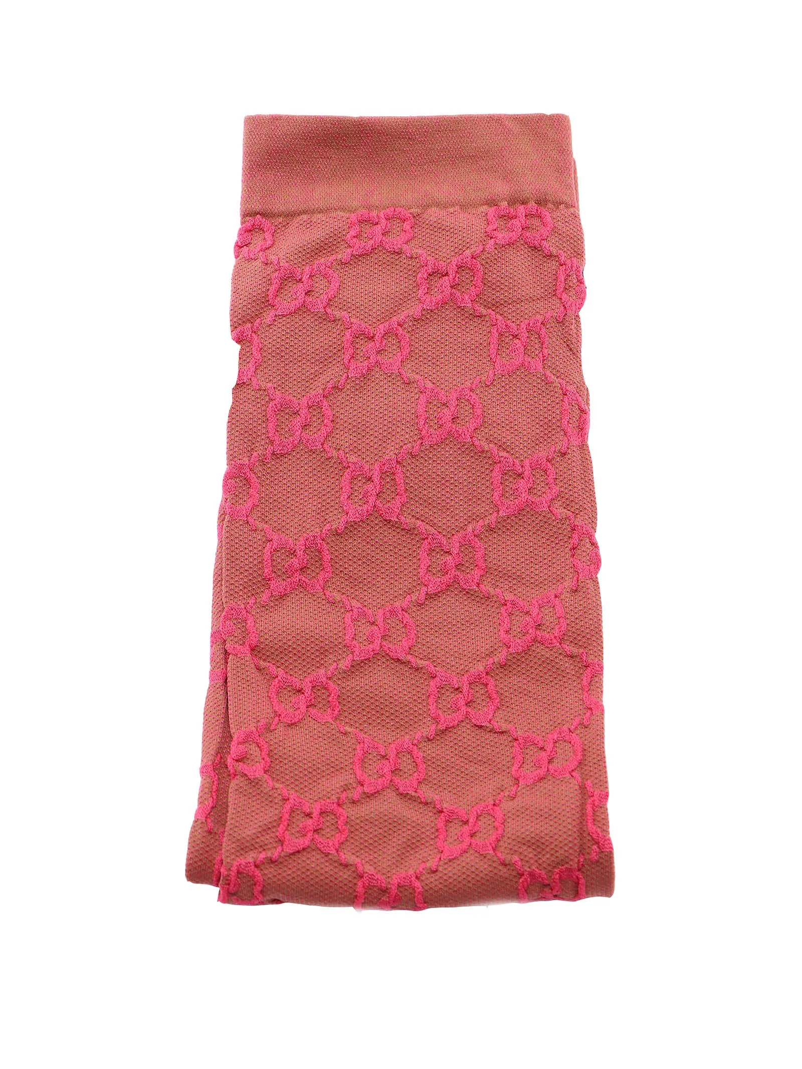 Gucci GG Lit Poppery Knee Socks in Pink and Beige