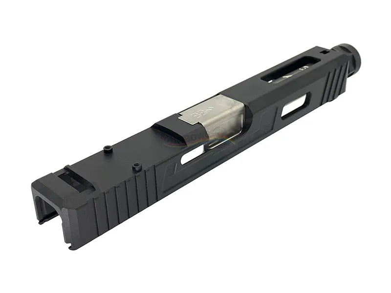 GunsModify SA Style RMR Slide / Threaded Stainless Barrel (Silver) / Housing & Parts Set For Marui G17