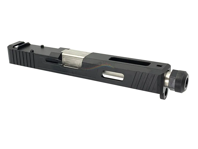 GunsModify SA Style RMR Slide / Threaded Stainless Barrel (Silver) / Housing & Parts Set For Marui G17