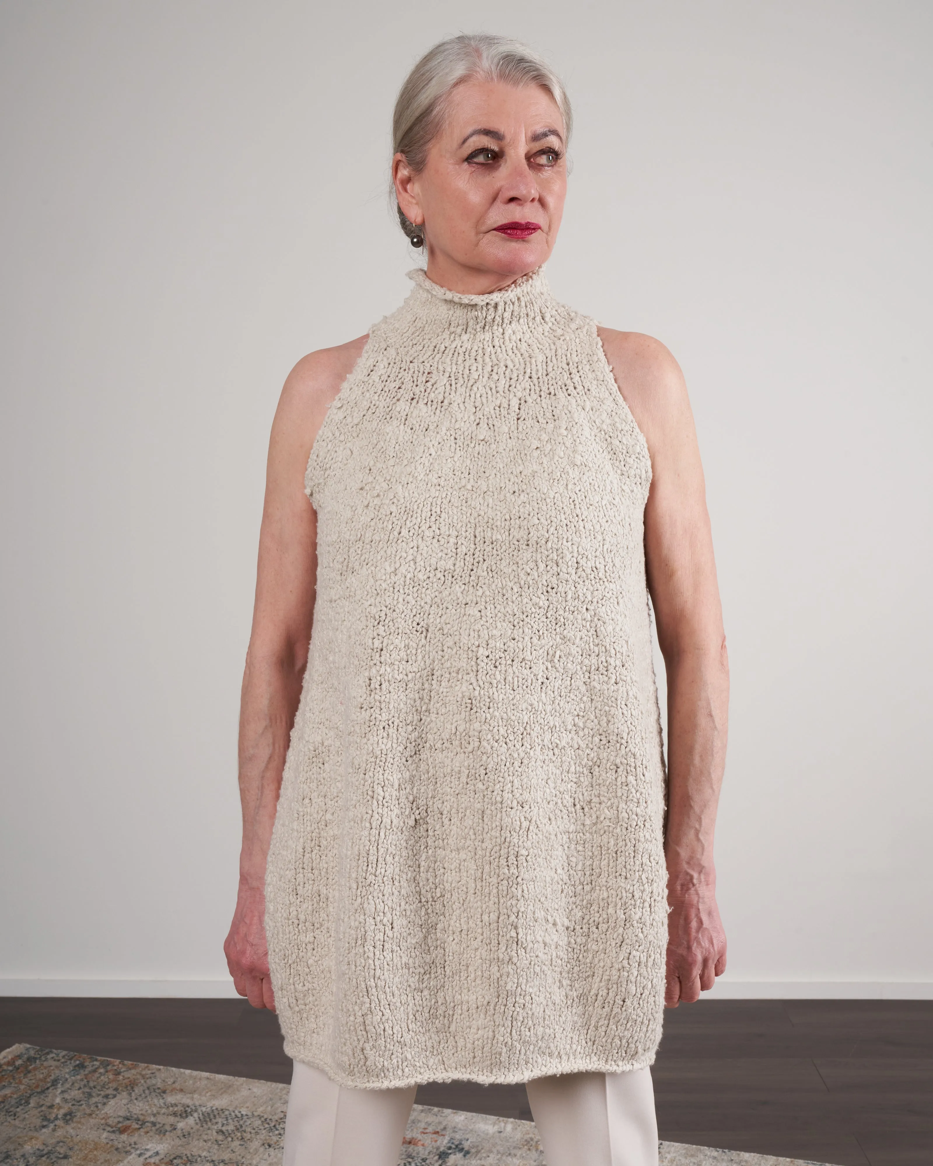 handknit yoke shell - air