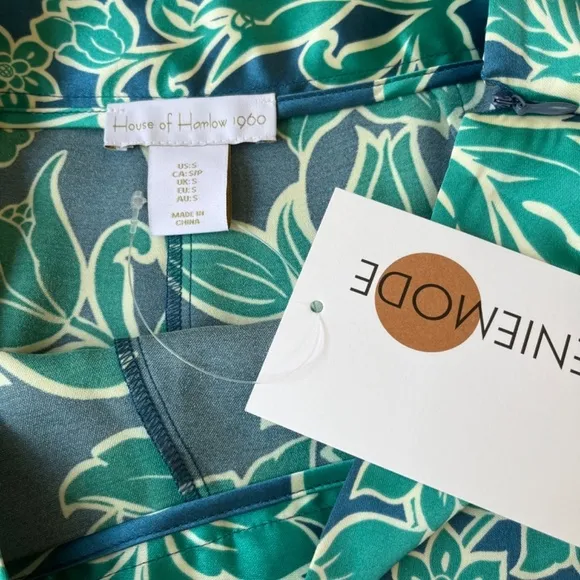 House of Harlow Floral Satin Silk Boho Chic Lounge Casual Shorts Luxury, Size S