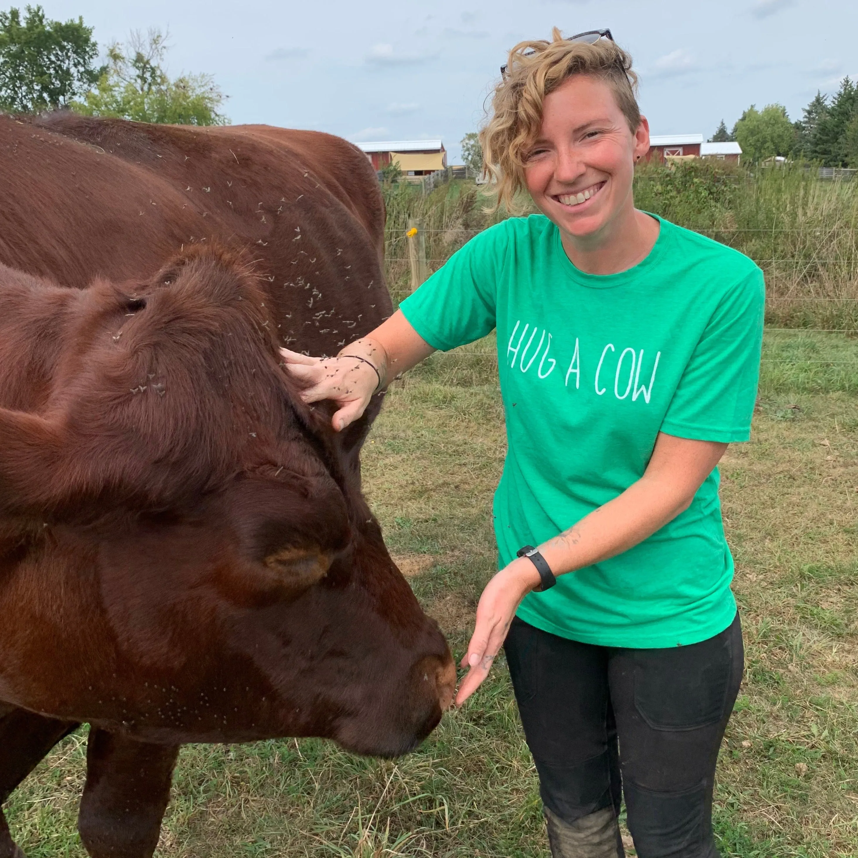 Hug a Cow T-Shirt - Green