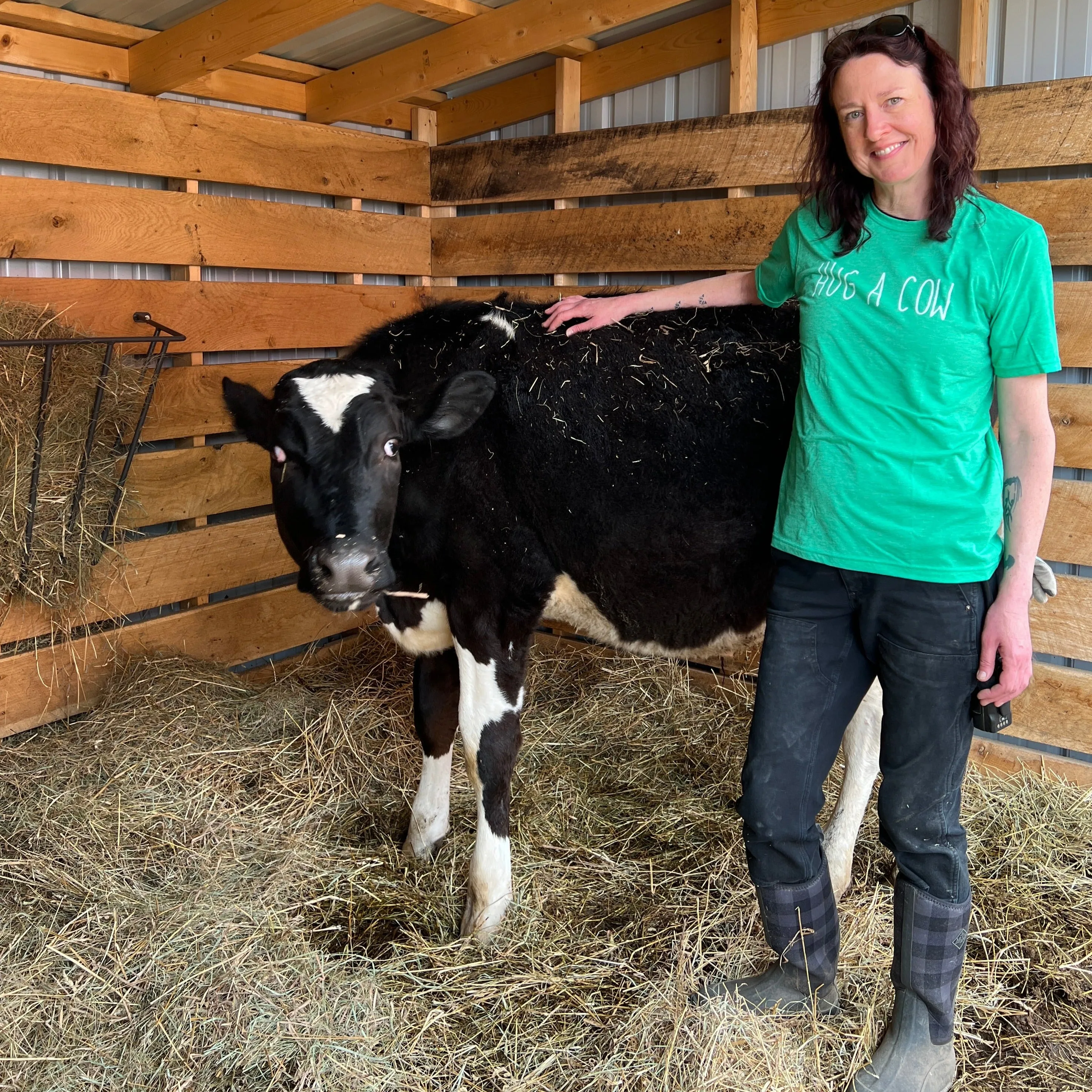 Hug a Cow T-Shirt - Green