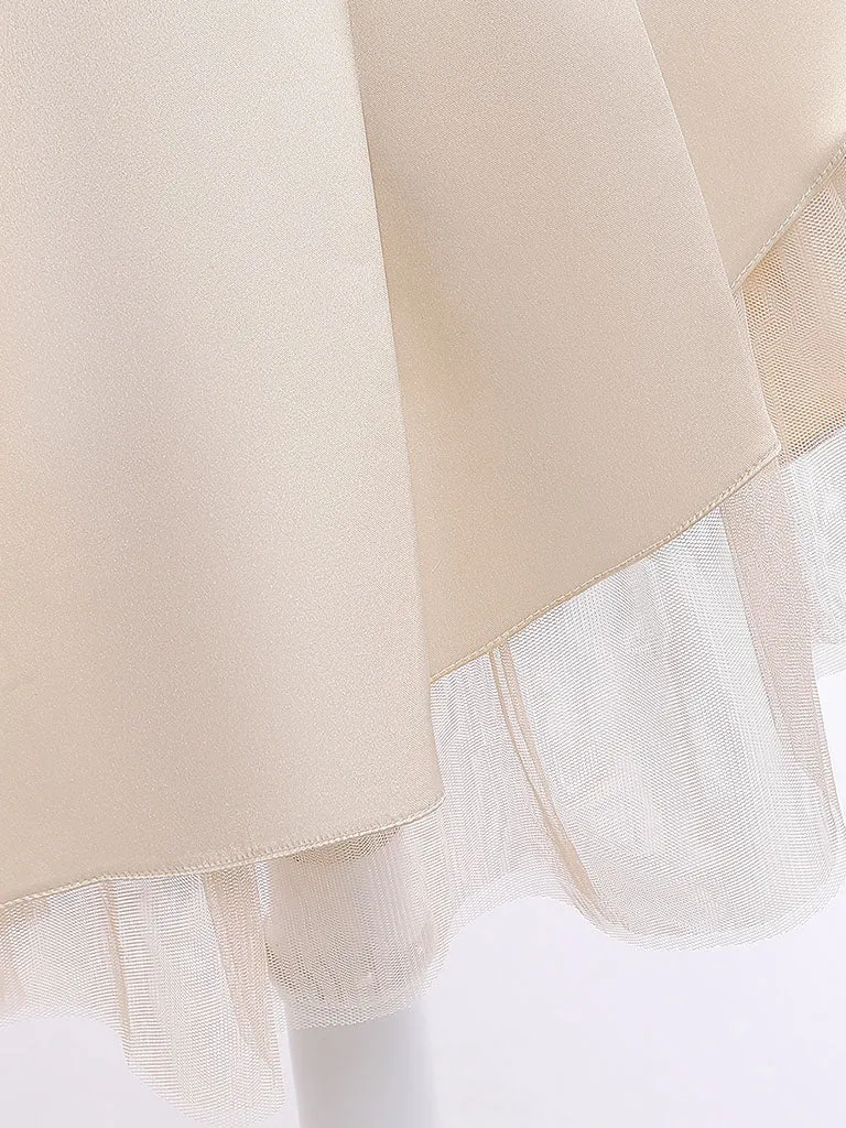Kids Little Girls' Dress Rose Birthday Christening Dress