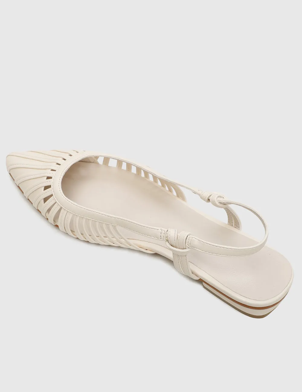 Kym Pointed Toe Flats (White)