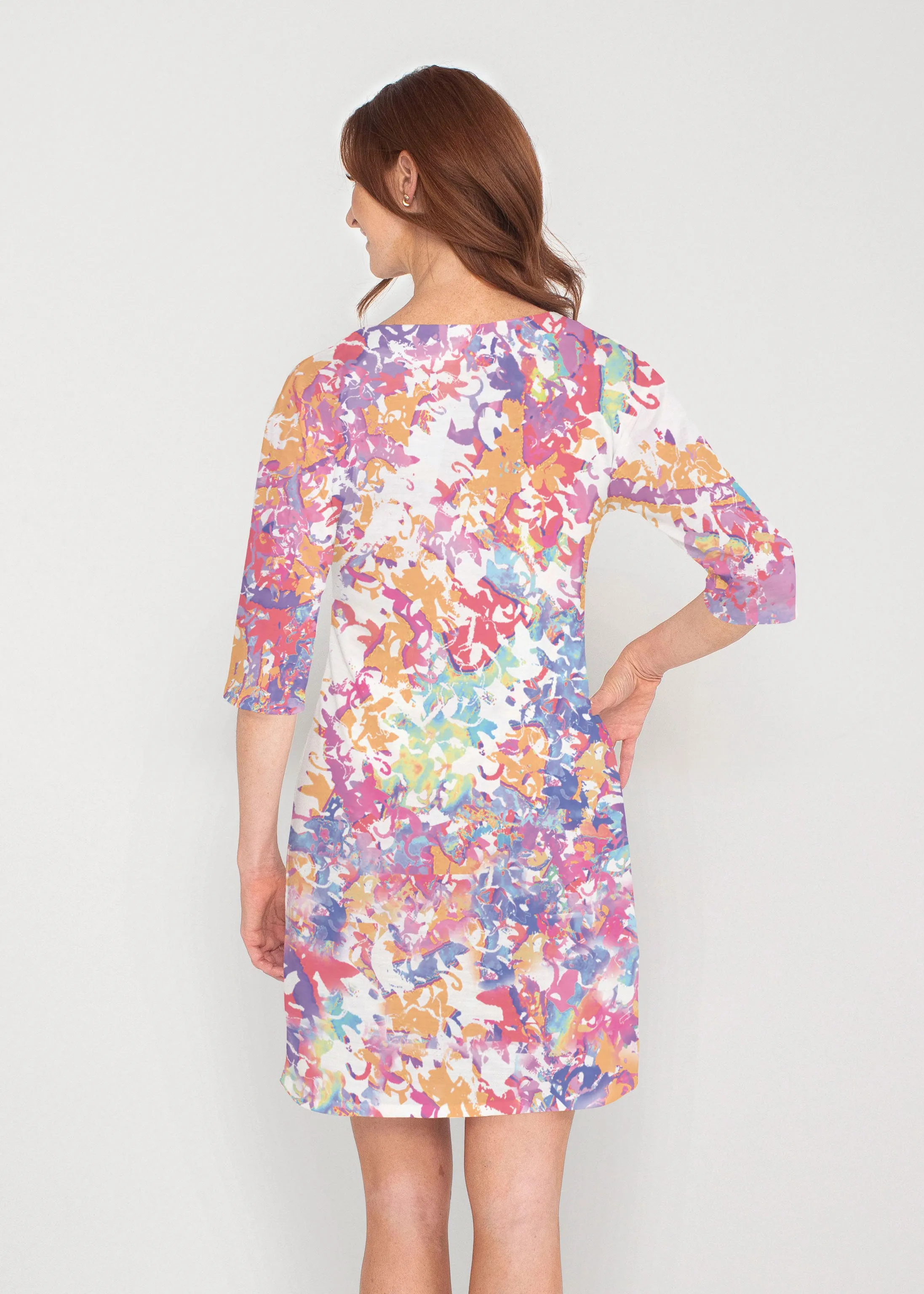 Lovely (19207) ~ Lucy 3/4 Sleeve V-Neck Dress
