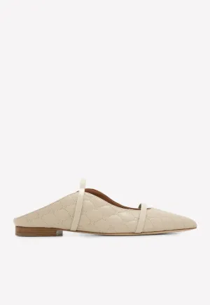 Maureen Pointed Toe Flats in Quilted Leather