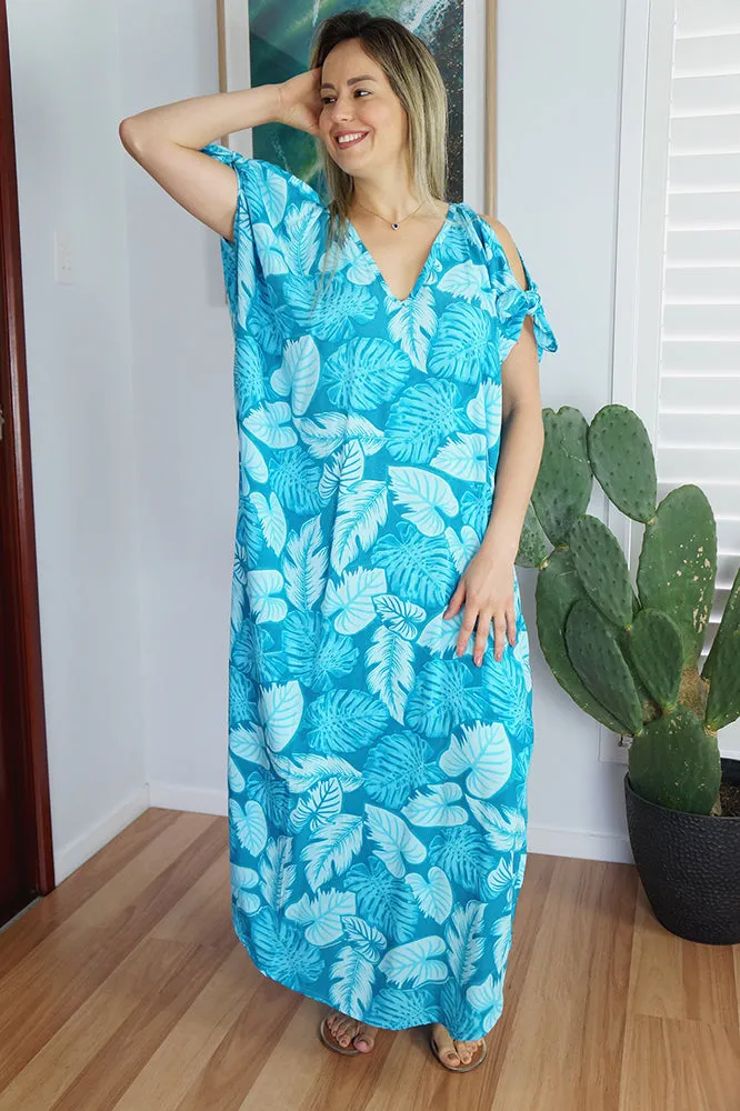 Mykonos Dress "Leaves"