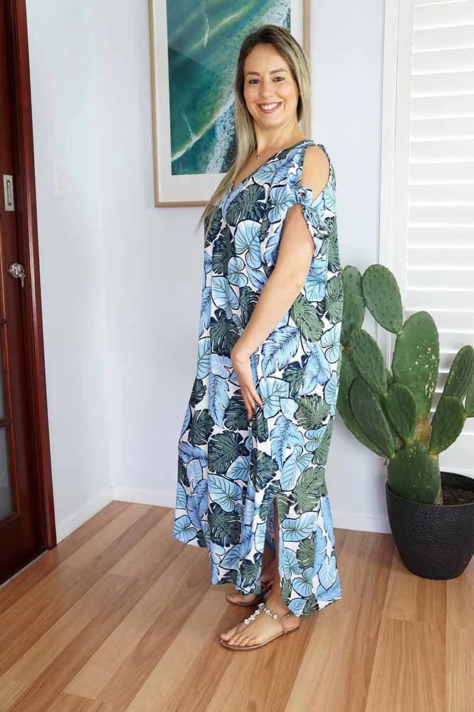 Mykonos Dress "Leaves"