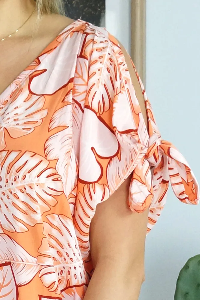 Mykonos Dress "Leaves"
