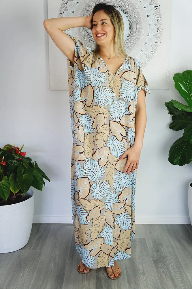 Mykonos Dress "Leaves"