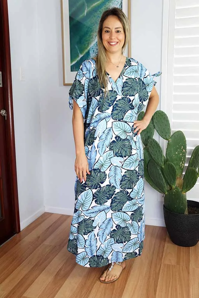 Mykonos Dress "Leaves"