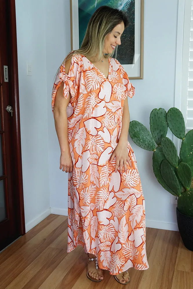 Mykonos Dress "Leaves"