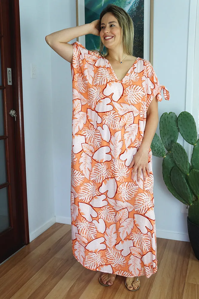 Mykonos Dress "Leaves"