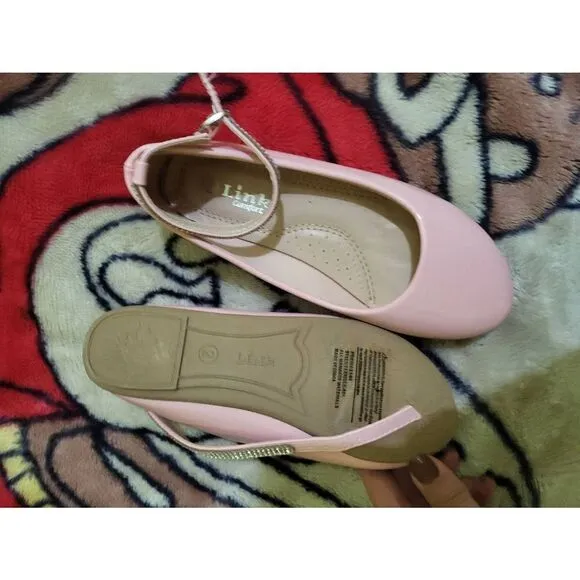 New Sz2 girls pink gems flats