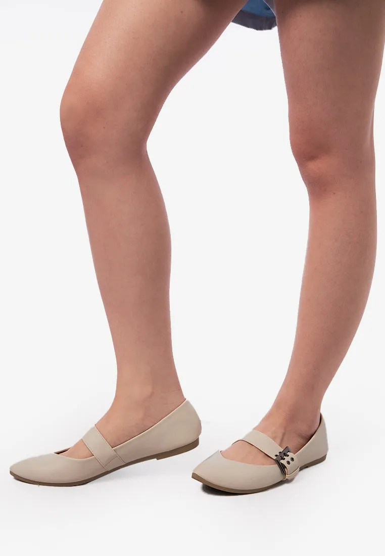 Off White Ballerina Flats
