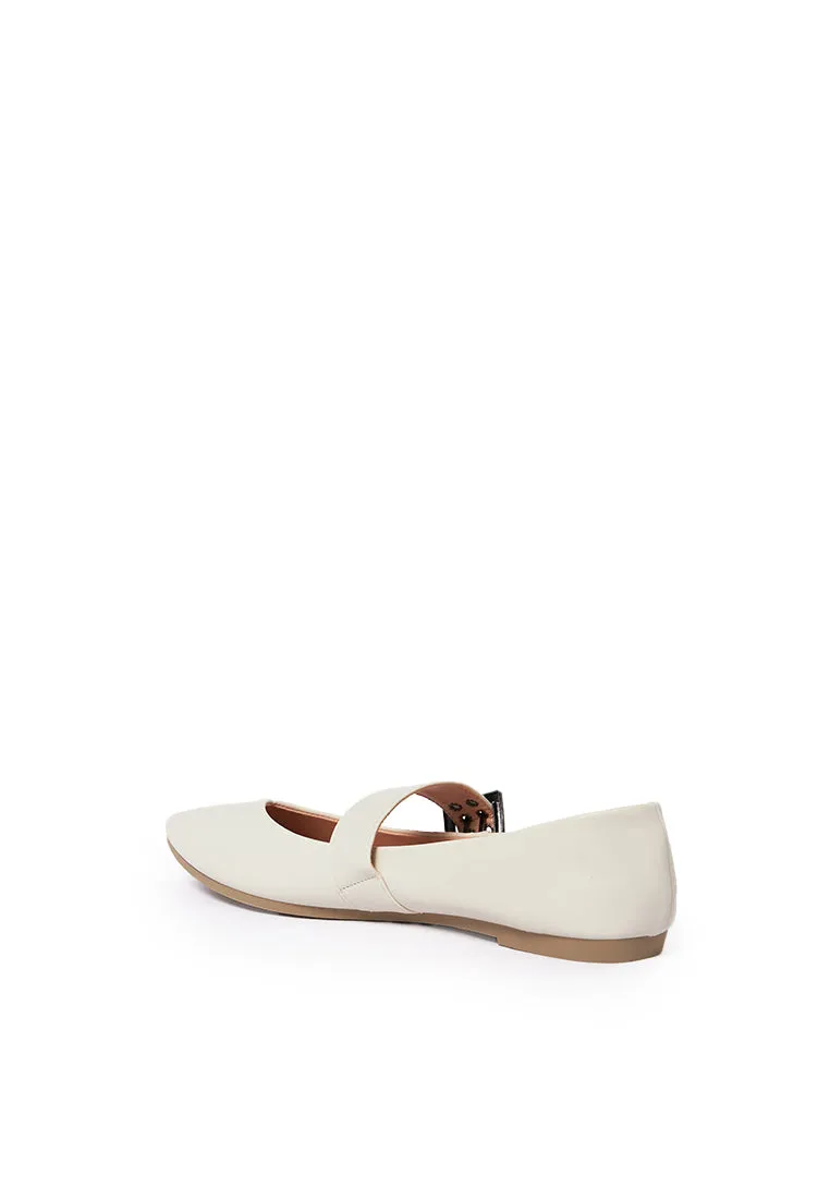 Off White Ballerina Flats