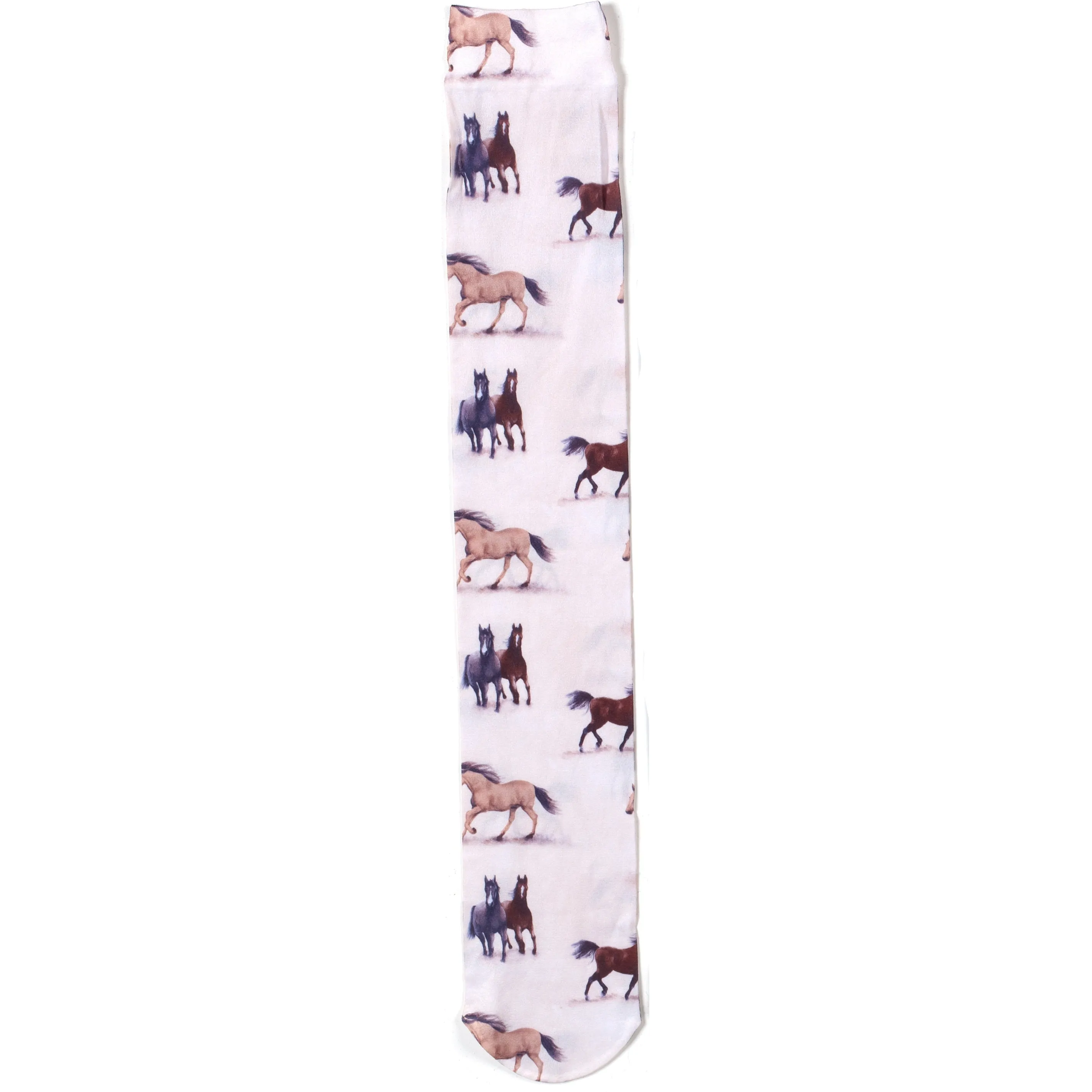 Ovation Ladies Zocks Boot Socks-Beige Horses