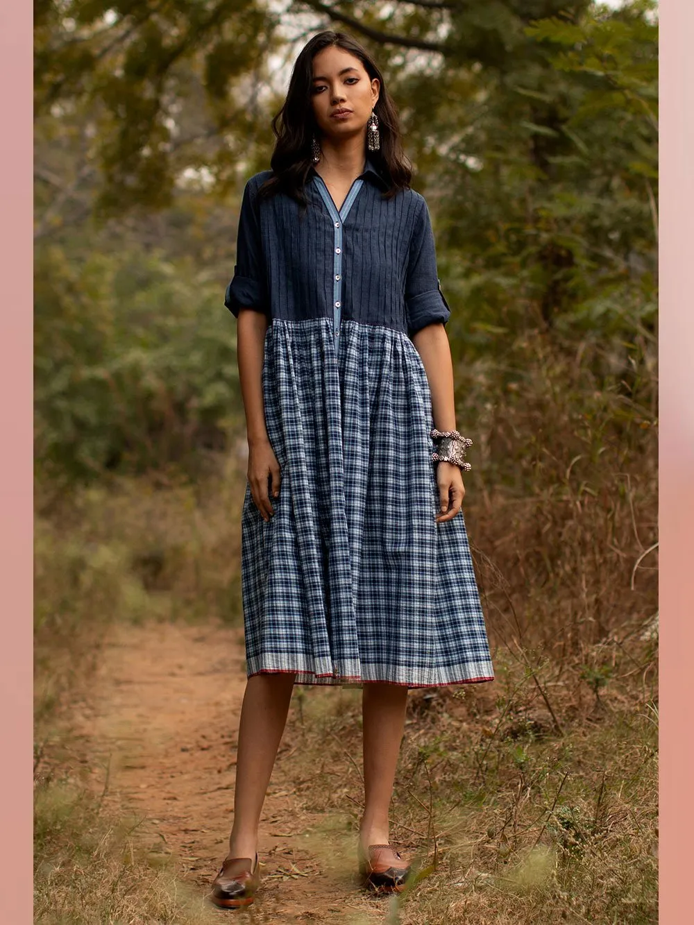 Payal Pratap   -   Dress Clapton  I  Collared Pleasted Dress With Hand Detailing