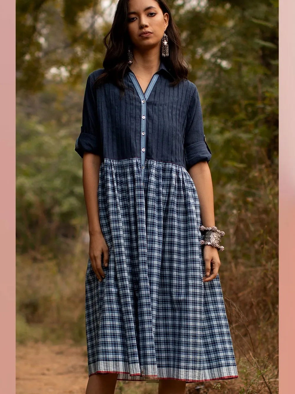 Payal Pratap   -   Dress Clapton  I  Collared Pleasted Dress With Hand Detailing