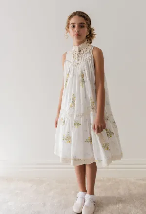 Petite Amalie Spring Meadow Print Doily Applique Dress