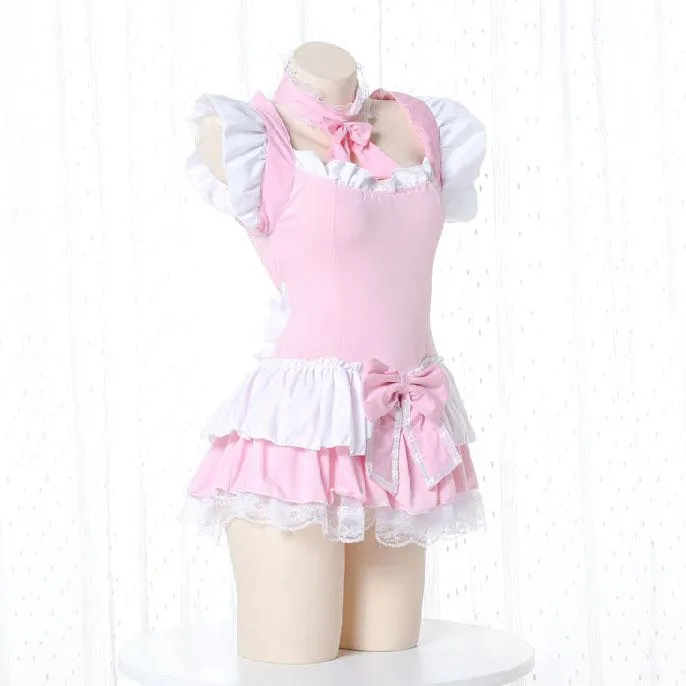 Pink Ruffle Maid Dress SD00280