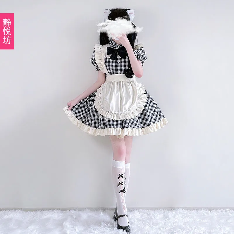 Plaid Lolita Maid Dress
