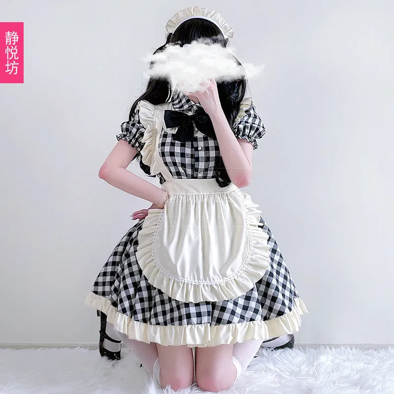 Plaid Lolita Maid Dress