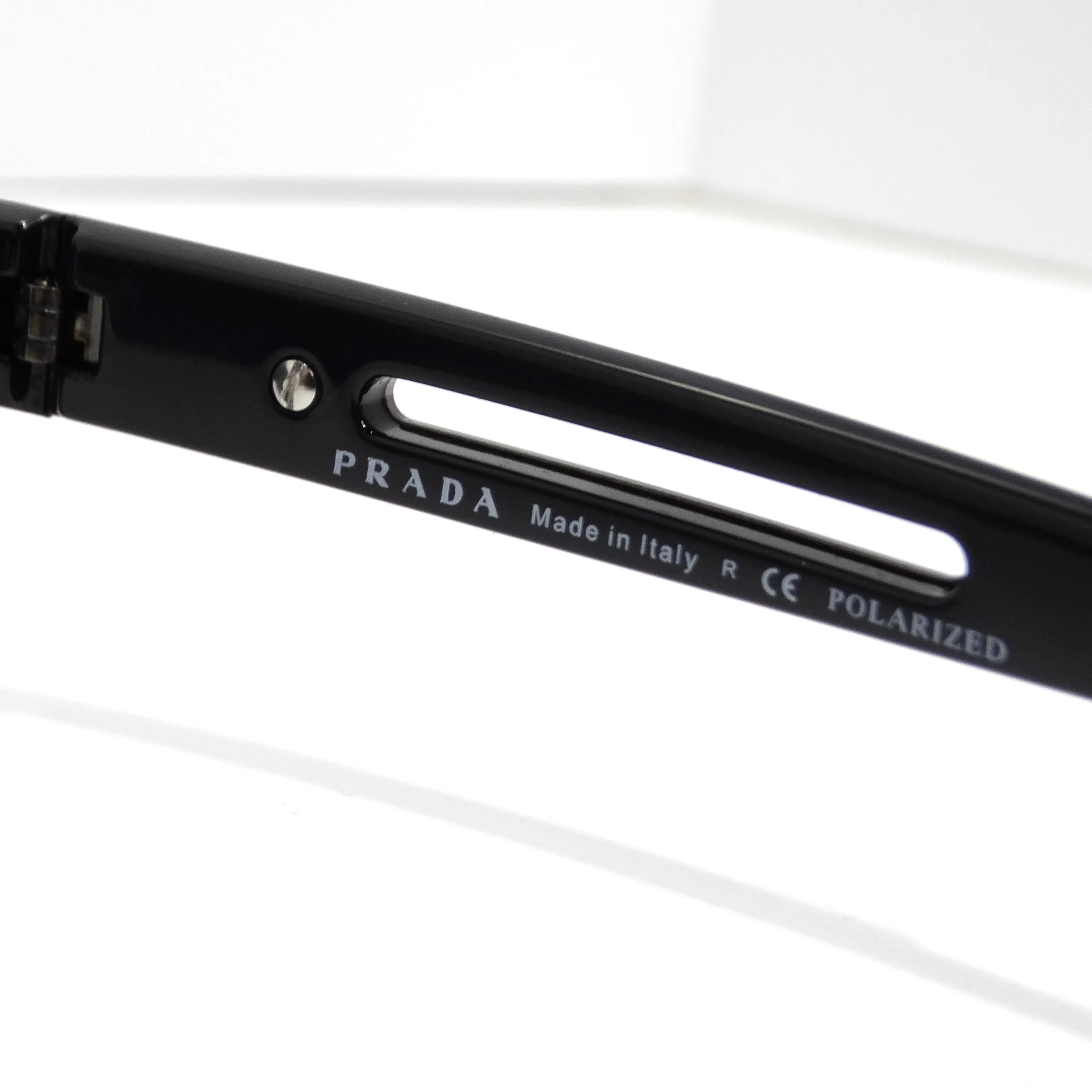 Prada 1990s Black Silver Tone Aviator Sunglasses