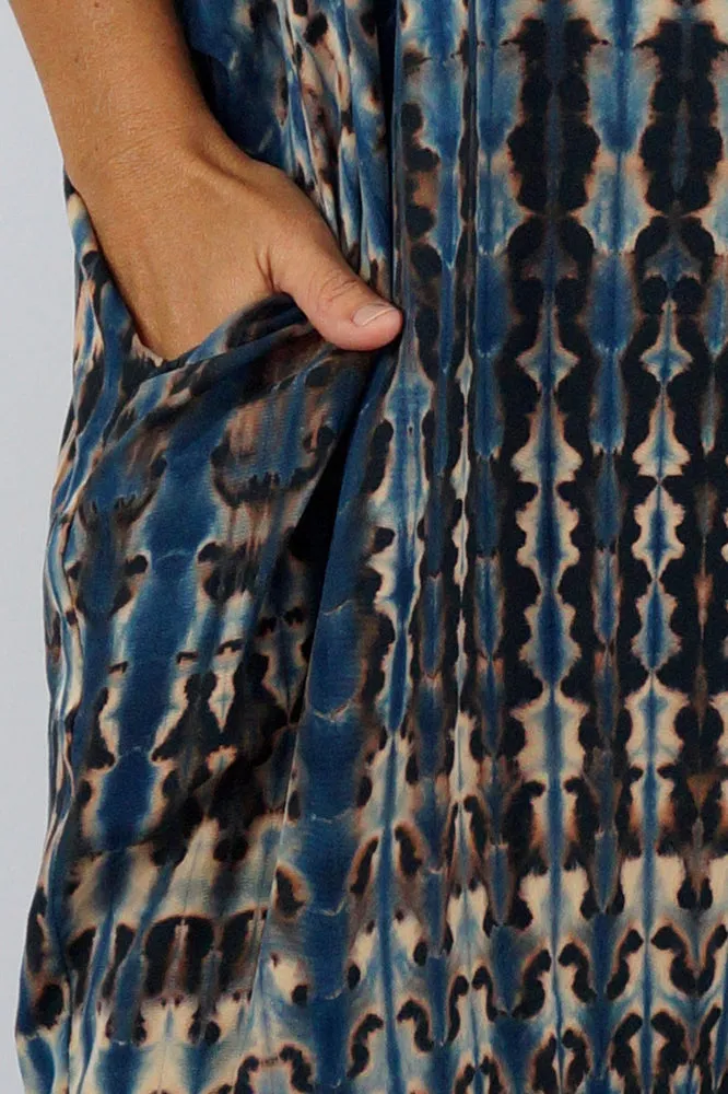 Resort Dress "Crackle" Tie Dye