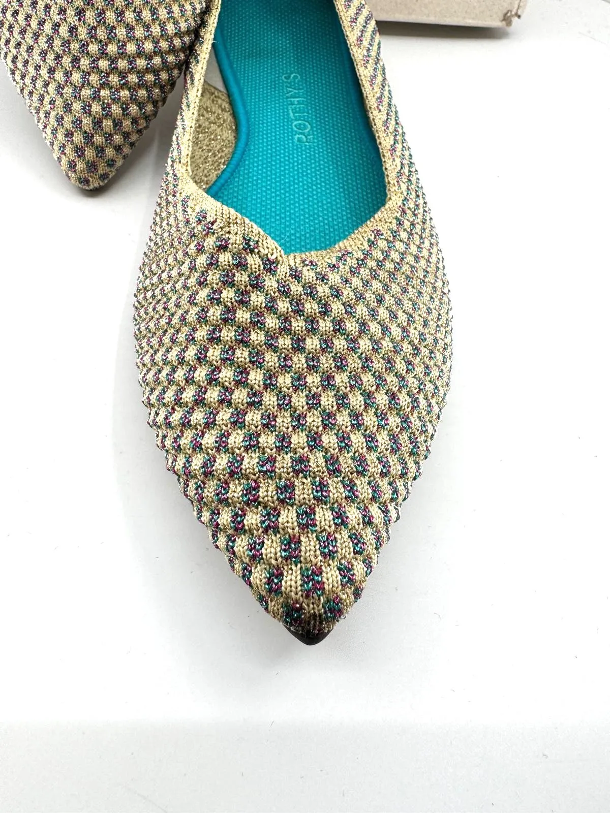 ROTHY'S THE POINT NULTI METALLIC FLATS