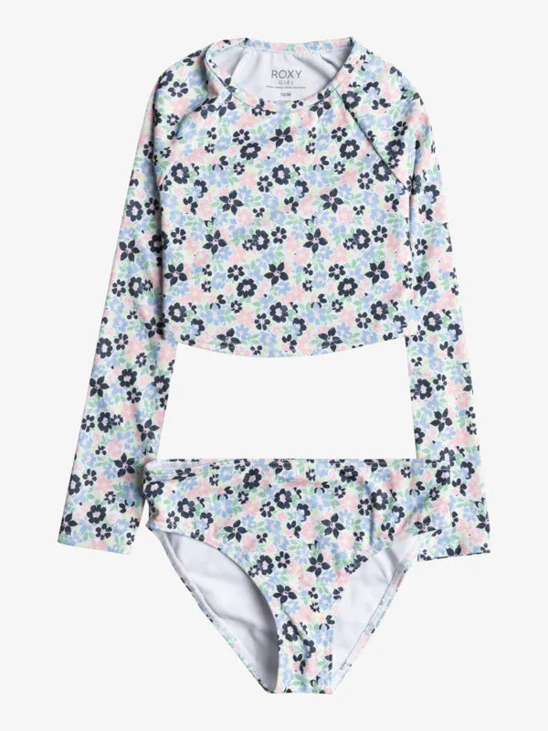 Roxy Girls Youth Dreamer Crop Top Long Sleeve Set Surf Tee