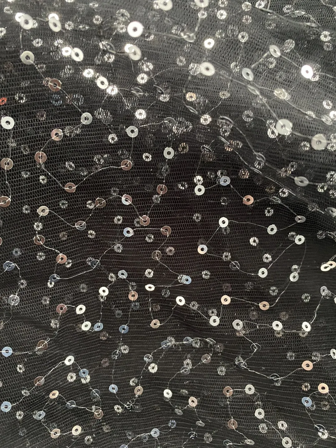 Sequin Diamond Pattern Print Bodycon Black Dress