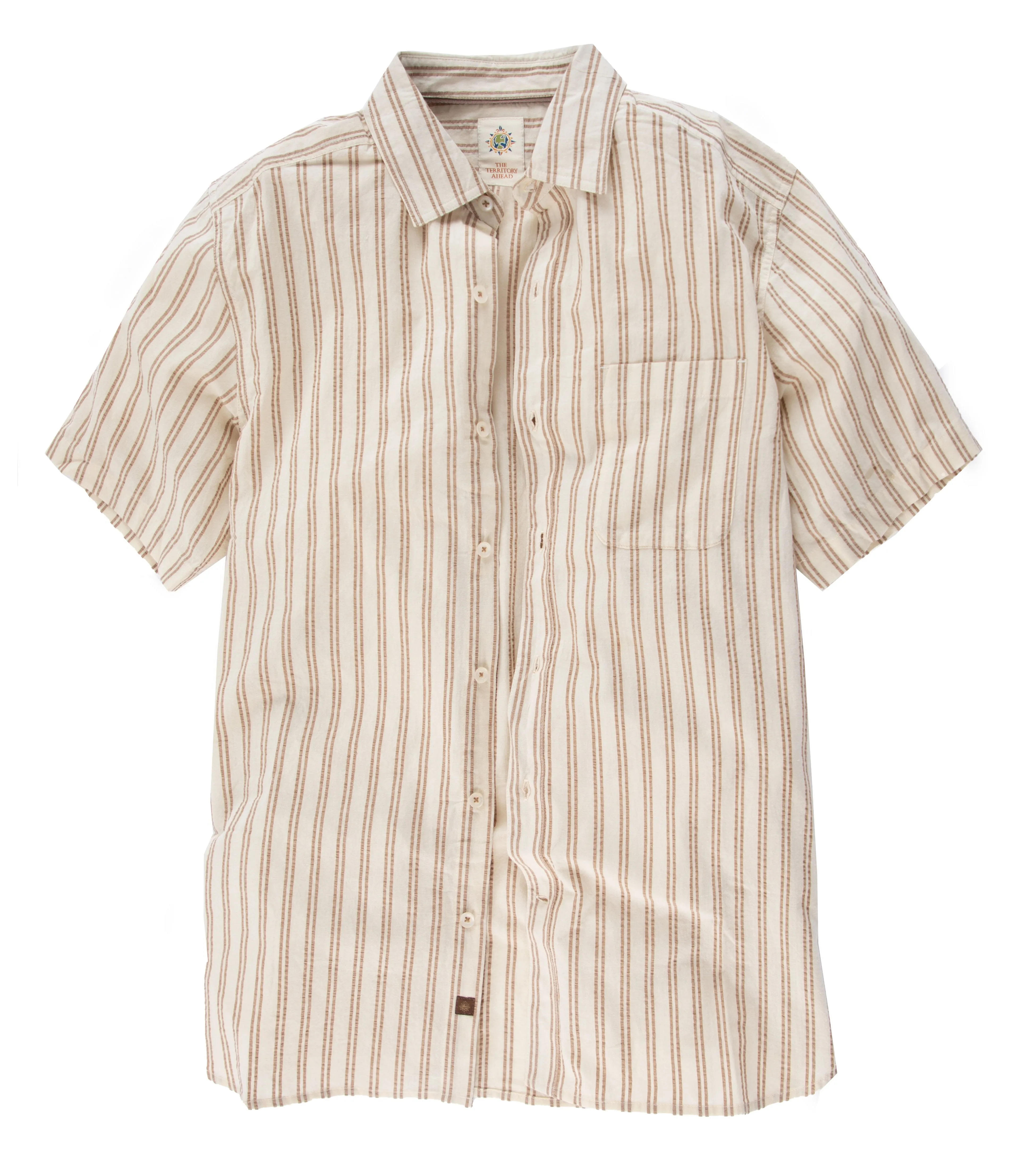 Short Sleeve Harbor Island Striped Seersucker - Tall