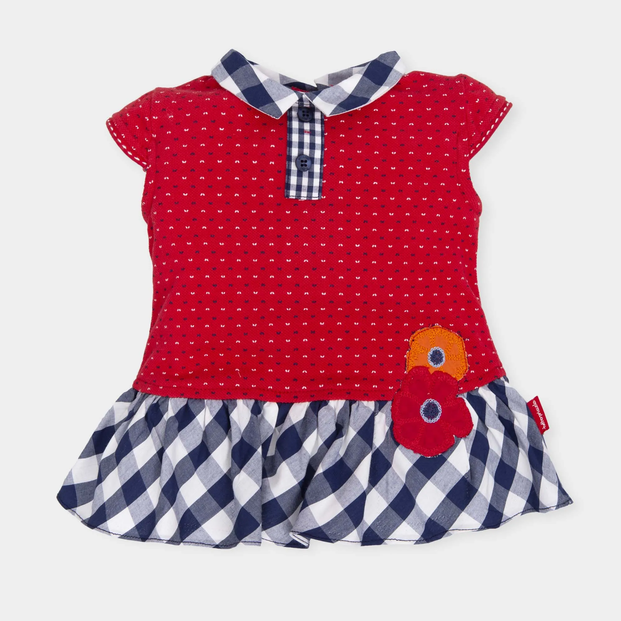 SS19 Tutto Piccolo Girls Red, Blue & White Check Dress 6421