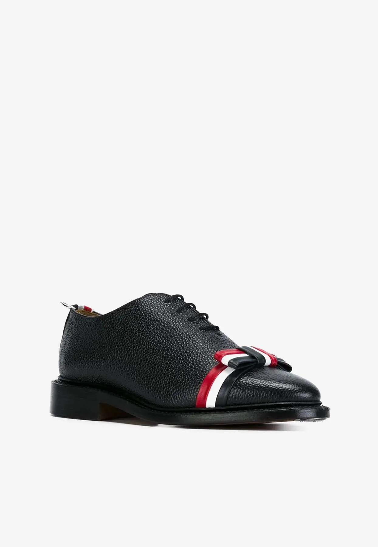 Striped Leather Lace-Up Shoes