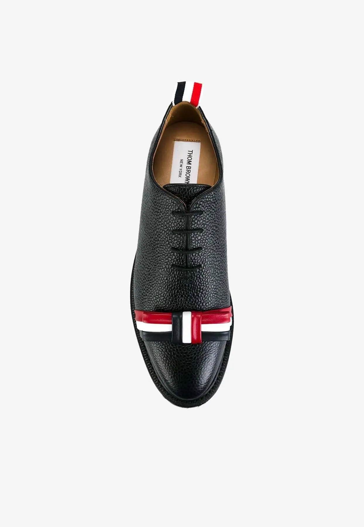 Striped Leather Lace-Up Shoes