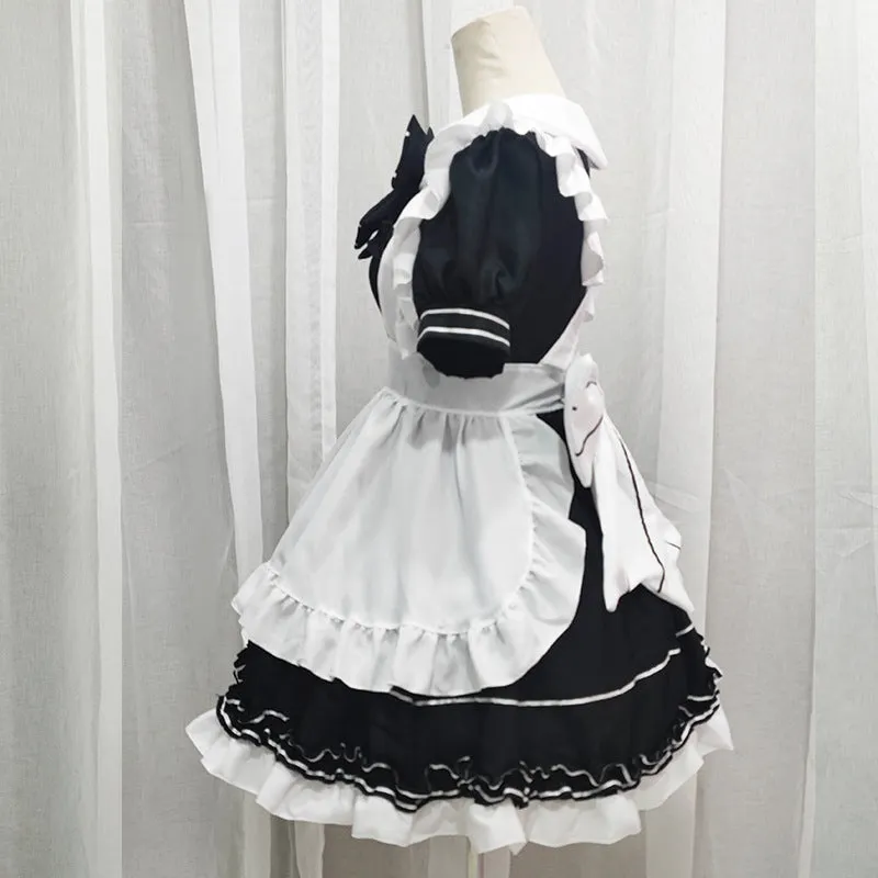 Stripes Ruffle Maid Dress