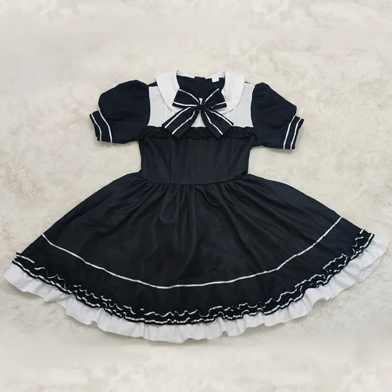 Stripes Ruffle Maid Dress