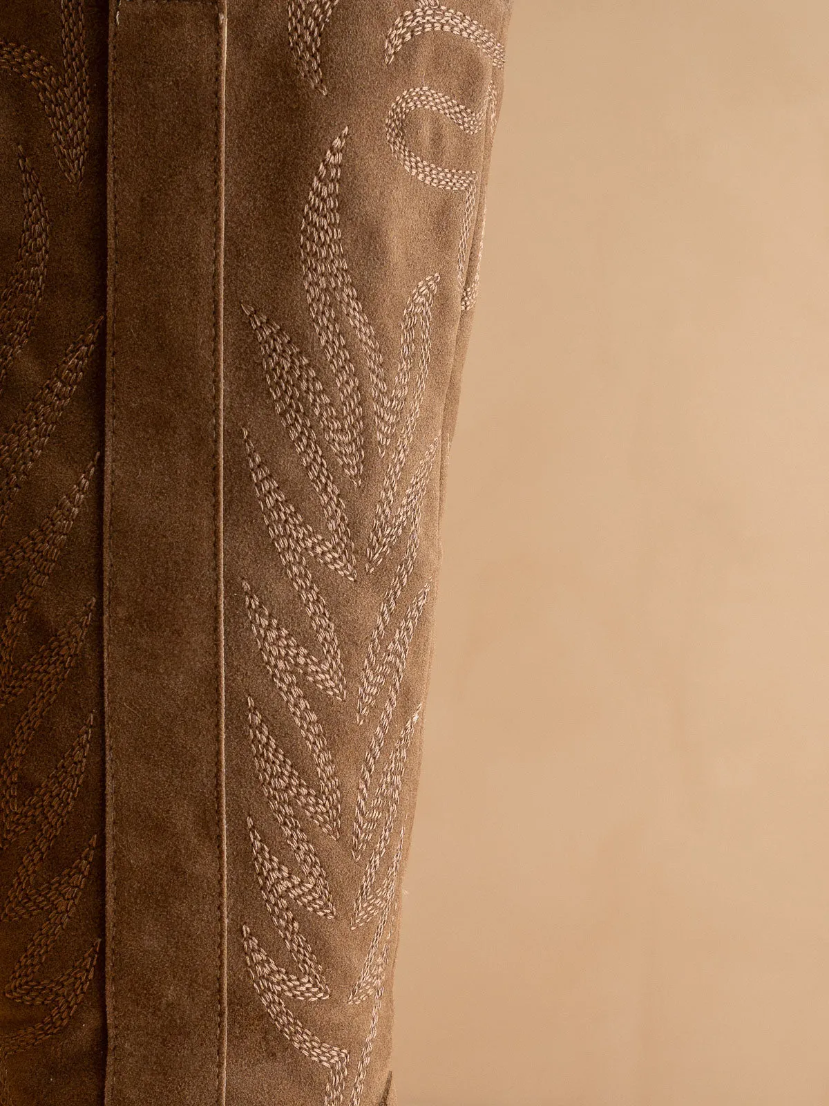 The Samara | Brown Embroidered Tall Boot