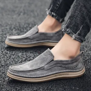 Trendy Low-top Slip-on Loafers Sewing Simple Outdoor