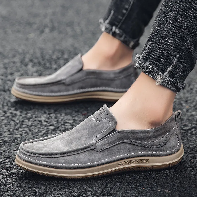 Trendy Low-top Slip-on Loafers Sewing Simple Outdoor