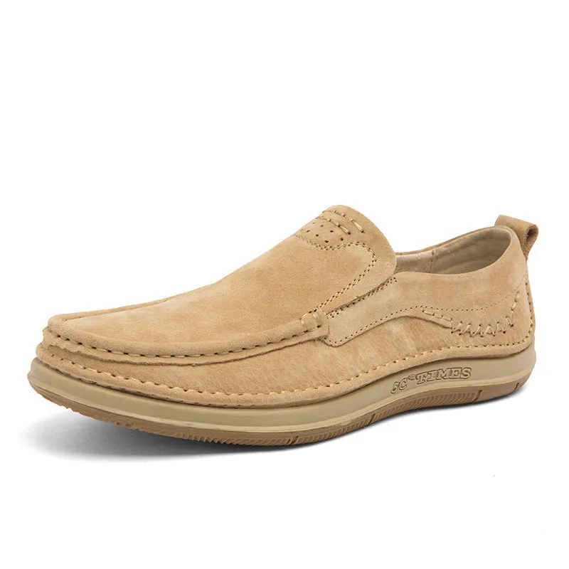 Trendy Low-top Slip-on Loafers Sewing Simple Outdoor