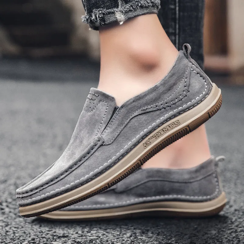Trendy Low-top Slip-on Loafers Sewing Simple Outdoor
