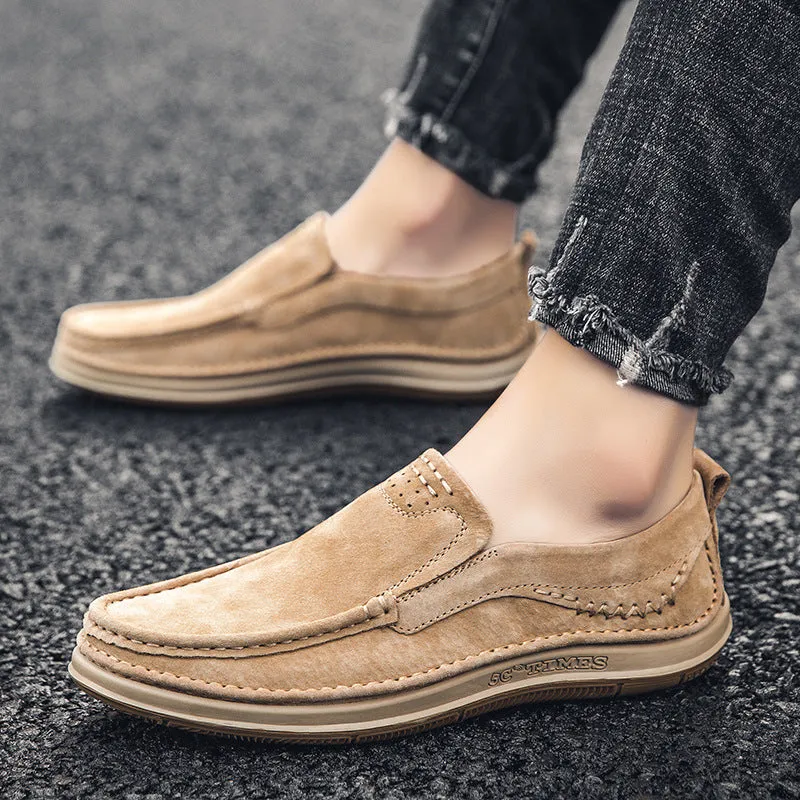 Trendy Low-top Slip-on Loafers Sewing Simple Outdoor