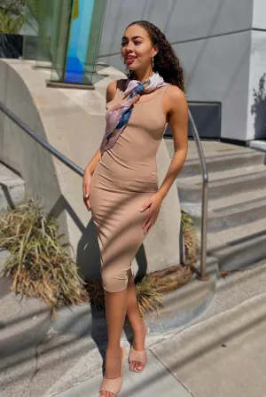 Vacay Mode Beige Backless Dress